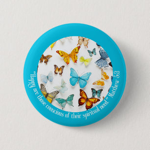 JW 2026 Year Text Colorful Butterflies Button