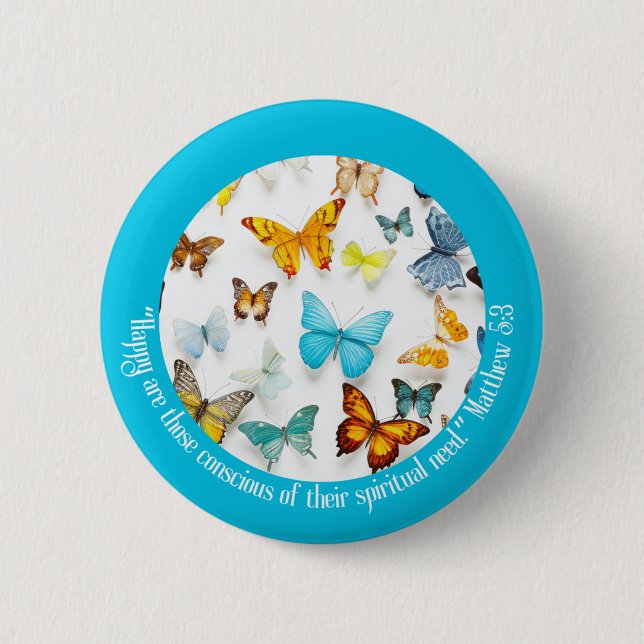 JW 2026 Year Text Colorful Butterflies Button (Front)