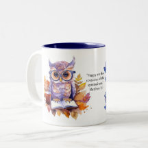 JW 2026 Year Text Matthew 5:3 Smart Owl Coffee Cup