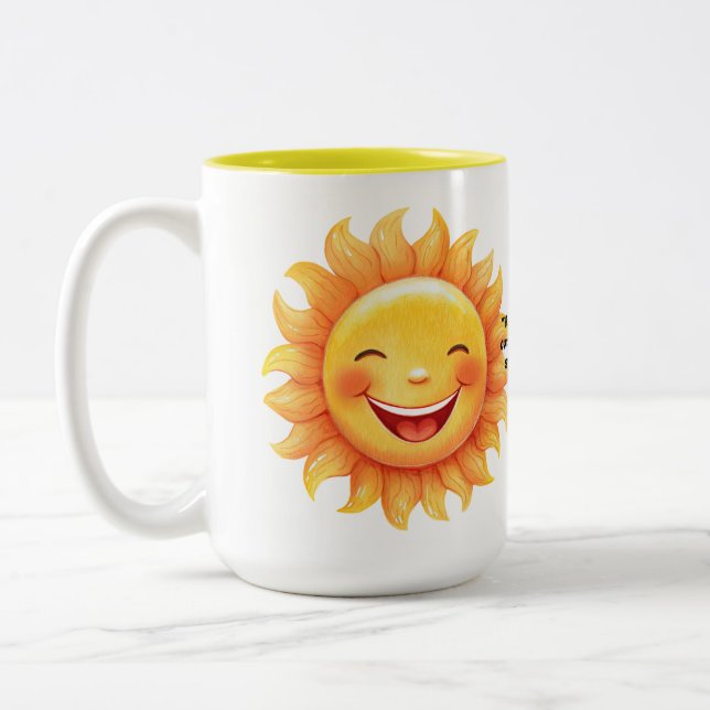 JW 2026 Year Text Matthew 5:3 Smiling Sun Two-Tone Coffee Mug (Left)
