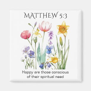 JW 2026 Year Text with Watercolor Florals Magnet