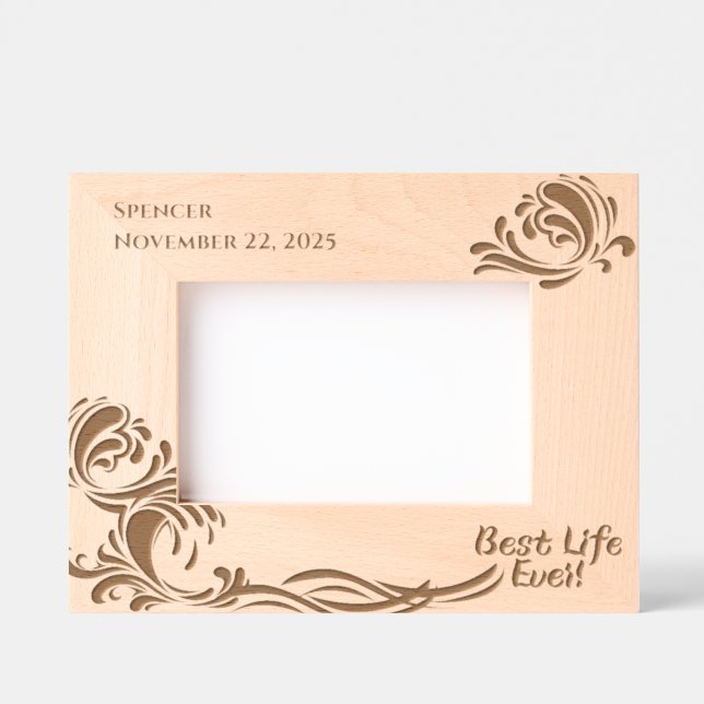 JW Baptism Gift or Keepsake -Ocean Waves Engraved Frames (Front)