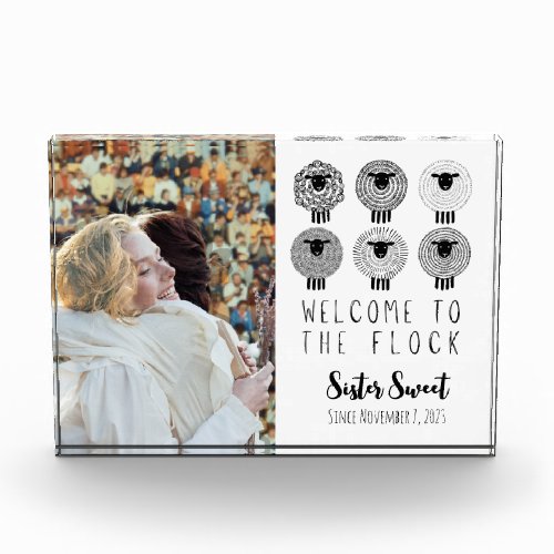 JW Baptism Gift Personalized Welcome to the Flock Photo Block