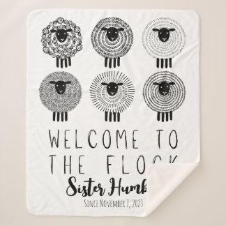 JW Baptism Gift Personalized Welcome to the Flock  Sherpa Blanket