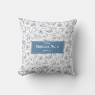 JW Baptism Gift - vintage blue Throw Pillow