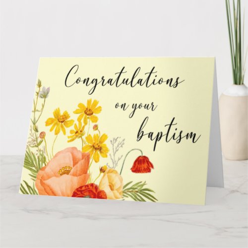 JW Baptism Gifts _ Red Flower Greeting Card