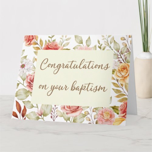 JW Baptism Gifts _ Red Flower Greeting Card