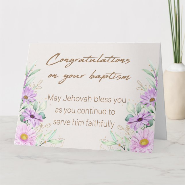 JW Baptism Gifts - Red Flower Greeting Card (Front)