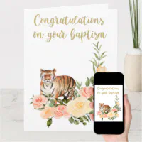 JW Baptism Gifts - Tiger Greeting Card