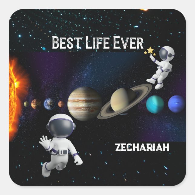JW Best Life Ever Personalized Stickers for Boys (Front)