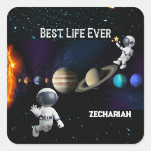 JW Best Life Ever Personalized Stickers for Boys