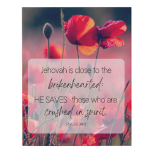 JW Canvas Art Print Jehovah is close...Psalm 34:18