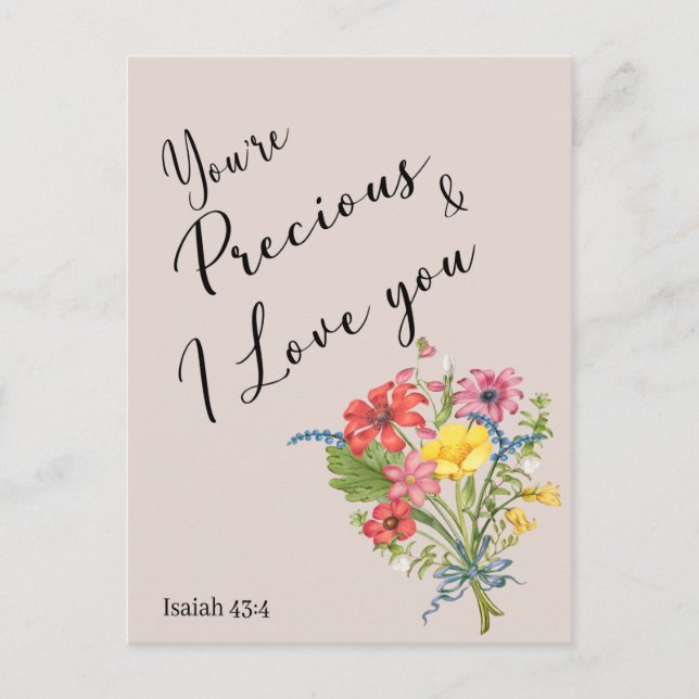 Jw encouragement - You are precious Postcard (Front)