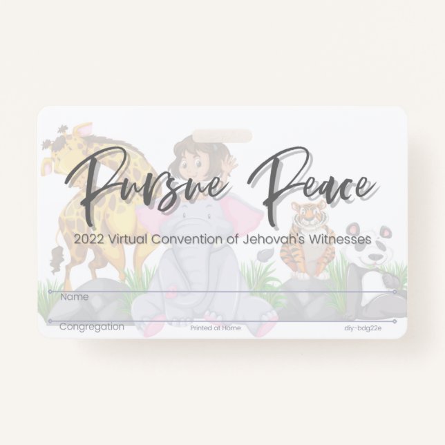 JW Keepsake Convention Badge Card | Animals (Front)