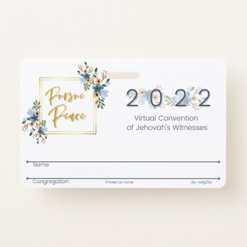 JW Keepsake Convention Badge Card  BG Flowers