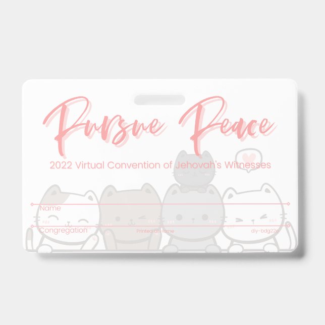 JW Keepsake Convention Badge Card | Cats (Front)