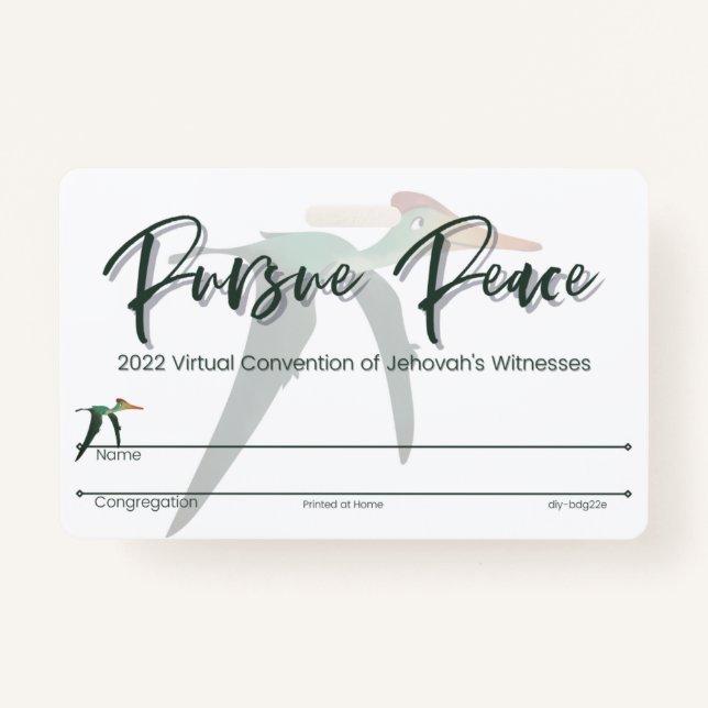 JW Keepsake Convention Badge Card | Pterodactyl (Front)