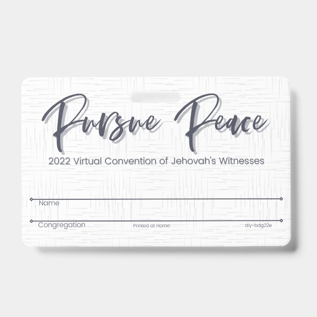 JW Keepsake Convention Badge Card | Thatched (Front)