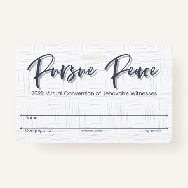 JW Keepsake Convention Badge Card | Thatched (Front)