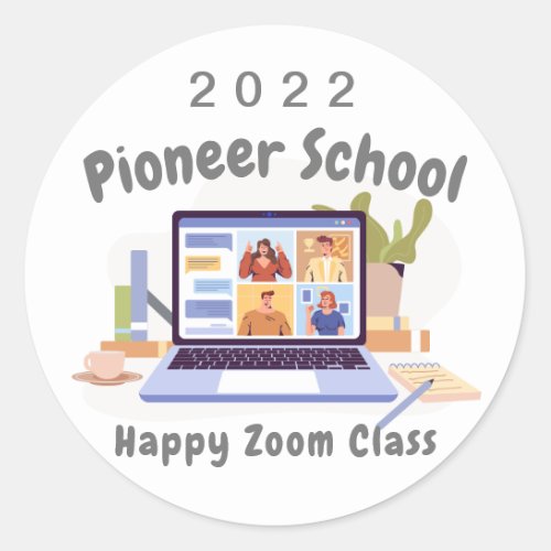 JW Ministry Supply 2022 Pioneer School Zoom Class  Classic Round Sticker