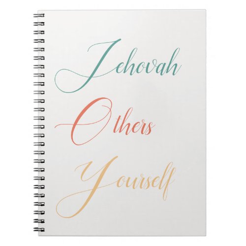 JW notebook Jehovah Others Yourself JW  Notebook