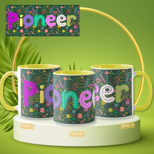 JW Pioneer Floral Wrap Around Sticker Mug