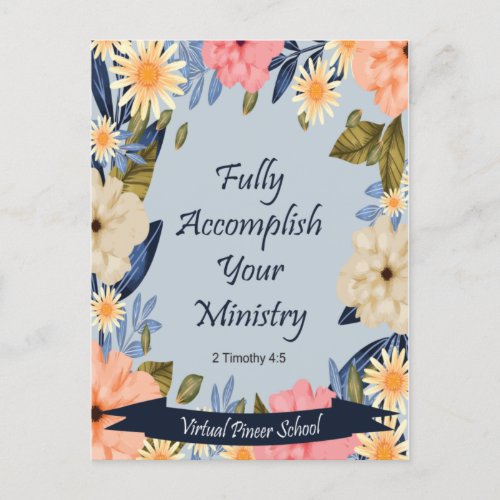  JW Pioneer Fully accomplish ministry Postcard