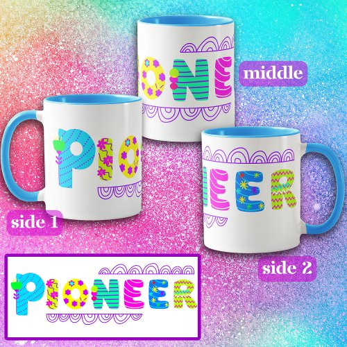 JW Pioneer Fun Bright Letters Wrap Around Mug