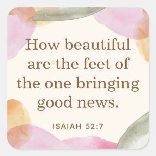 JW Pioneer Gift, Isaiah 52:7 JW Square Sticker