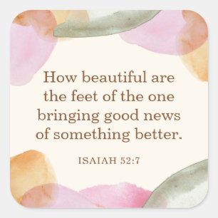 JW Pioneer Gift, Isaiah 52:7 JW Square Sticker