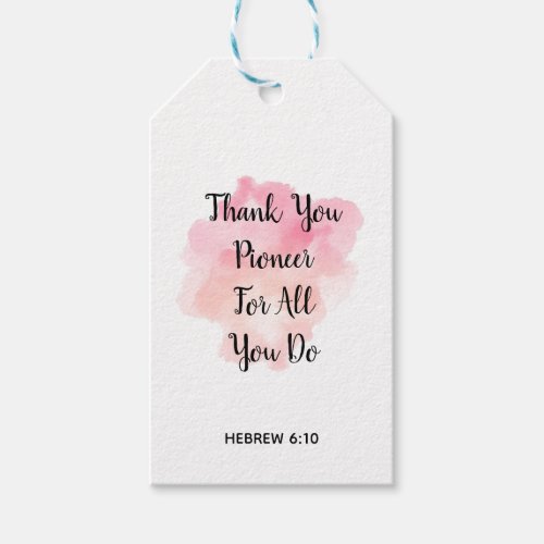 JW Pioneer Thank you Gift Tag