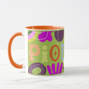 JW Pioneer Wavy Wrap Around Green Funky Mug