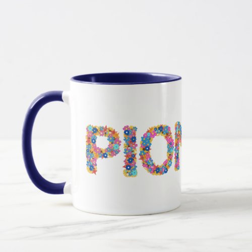 JW Pioneer Wrap Around Floral Typography Mug