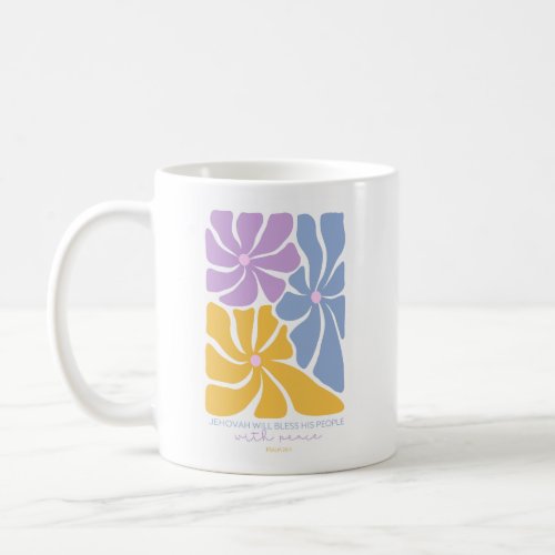 JW Scripture Quote Bible Verse Cute Blue Floral Coffee Mug