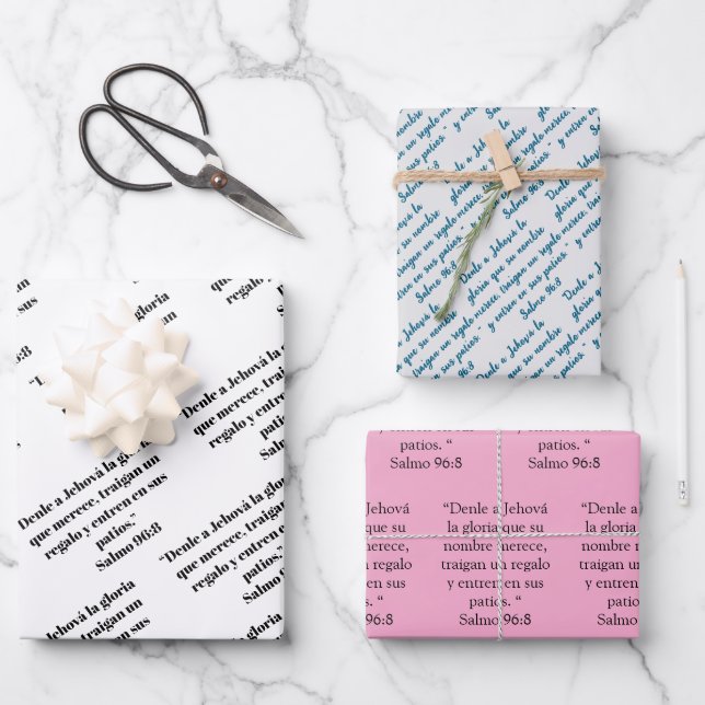 JW Spanish 2025 yearly text gift wrap paper (Front)