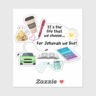 JW Sticker for Pioneers "for Jehovah we live"