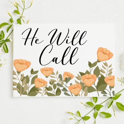  JW Sympathy He Will Call  Card