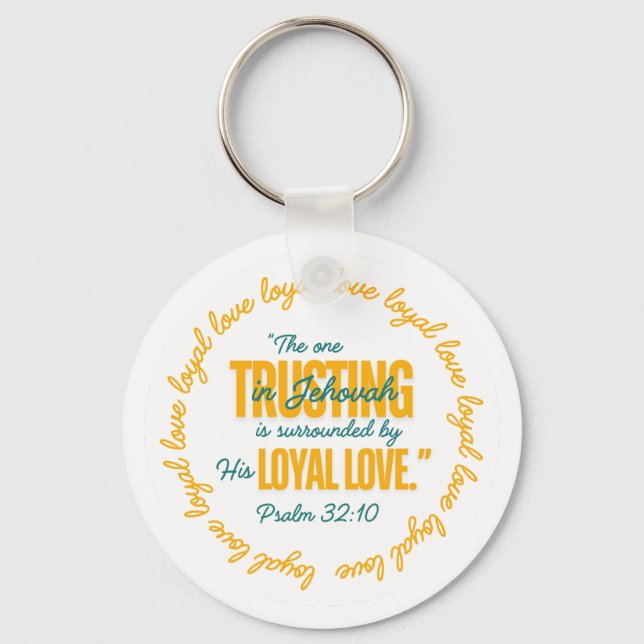 JW The One Trusting In Jehovah Ps. 32:10 Keychain (Back)