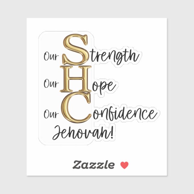 JW Vinyl Sticker "Our strength, hope, confidence" (Sheet)