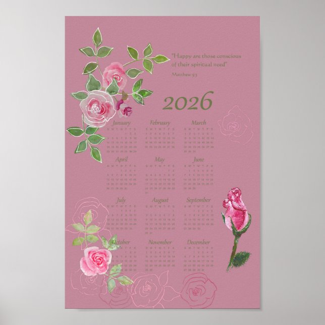 JW year text calendar customizable Poster (Front)