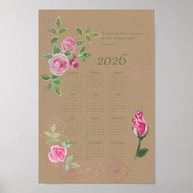 JW year text calendar customizable Poster (Front)