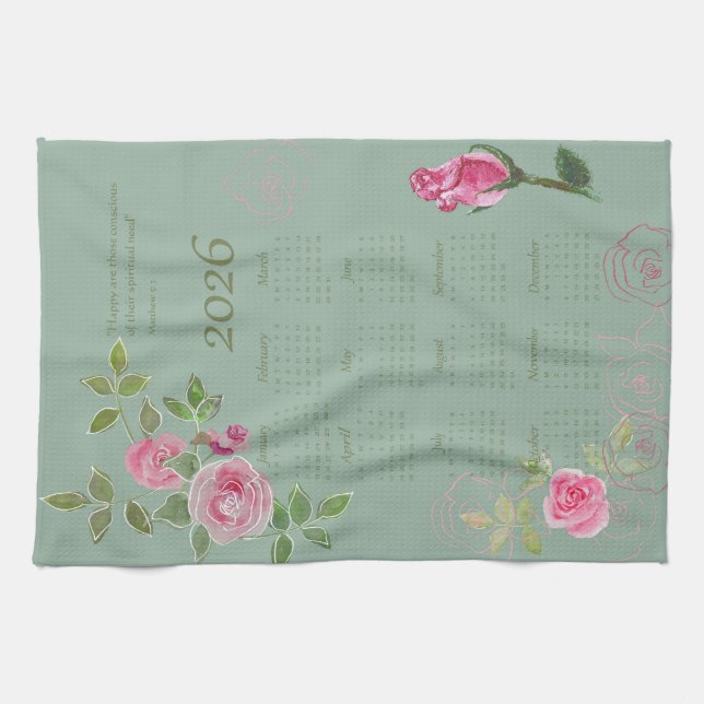 JW year text customize with calendar  Kitchen Towel (Horizontal)
