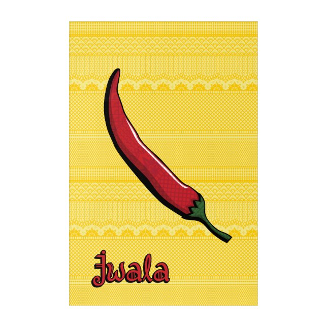 Jwala Chili Pepper Acrylic Wall Art (Front)