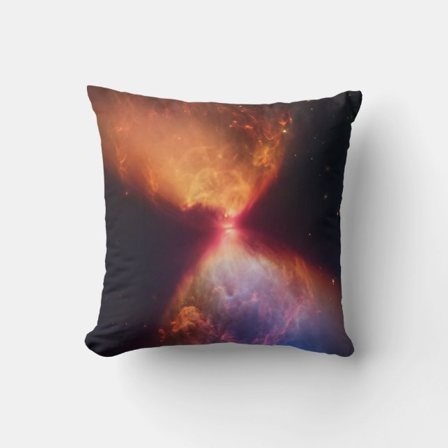 JWST Hourglass Protostar Formation Throw Pillow (Front)