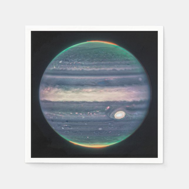 JWST Image of Planet Jupiter in Infrared Napkins (Front)