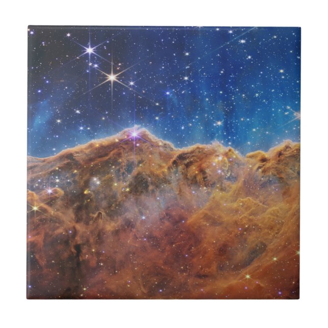 JWST James Webb Space Telescope Cosmic Cliffs Ceramic Tile (Front)