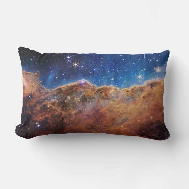 JWST James Webb Space Telescope Cosmic Cliffs Lumbar Pillow (Front)