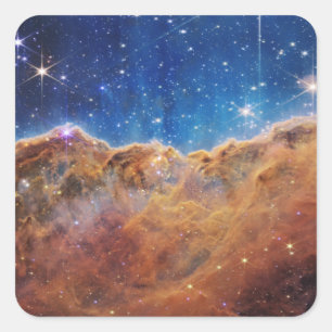 JWST James Webb Space Telescope Cosmic Cliffs Square Sticker