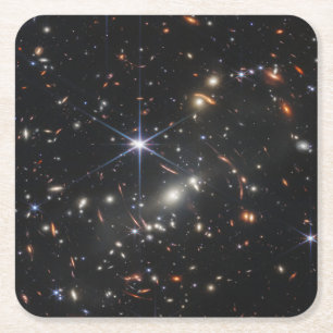 JWST James Webb Space Telescope First Images Square Paper Coaster