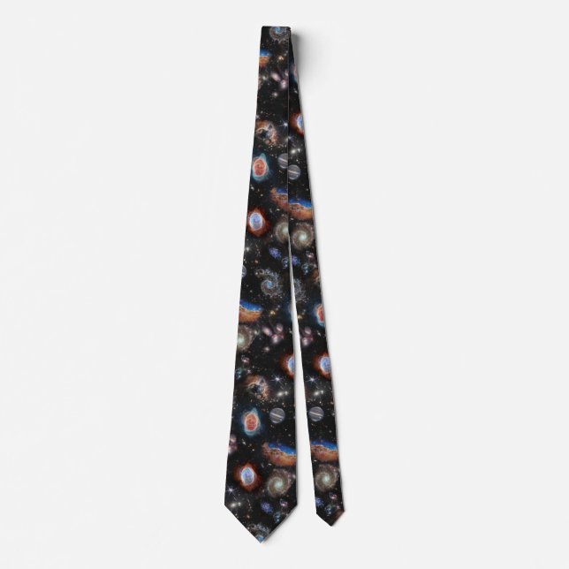 JWST James Webb Space Telescope Photo Collage Neck Tie (Front)